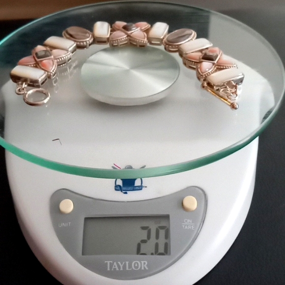 WHITE, PINK, BLACK MOTHER OF PEARL WITH ABALONE ACCENT BRACELET - Picture 8 of 8